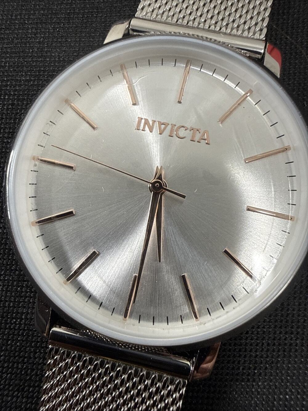 Invicta Angel 31068 New Battery 38mm Stainless Steel Silver Dial Steel Mesh Band